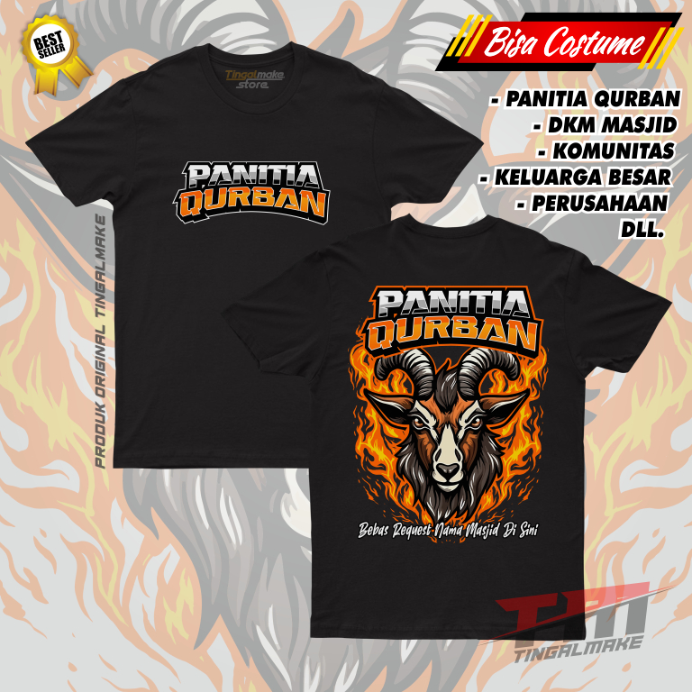 DTF | COSTUME QURBAN Z2 PANITIA QURBAN TSHIRT | KAOS QURBAN | SABLON DIGITAL DTF | SABLON SATUAN | T