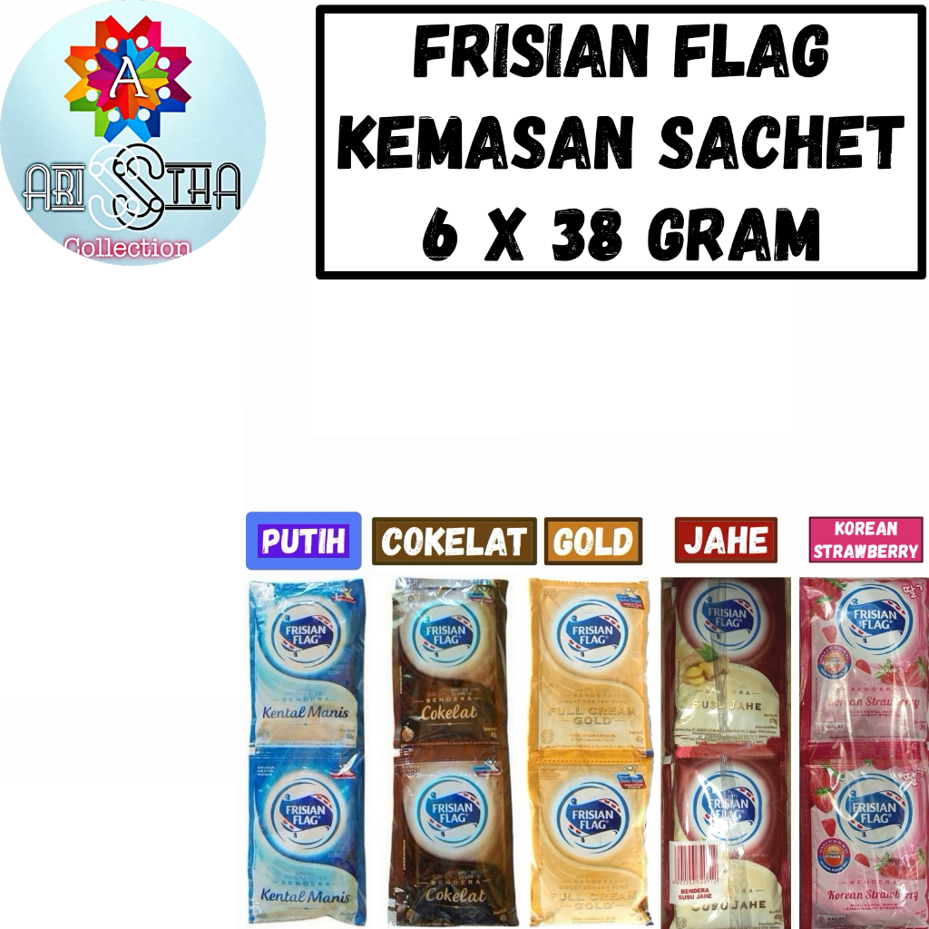 

Frisian Flag Susu Kental Manis 40 Gram 6 Pcs Putih Cokelat Gold Jahe