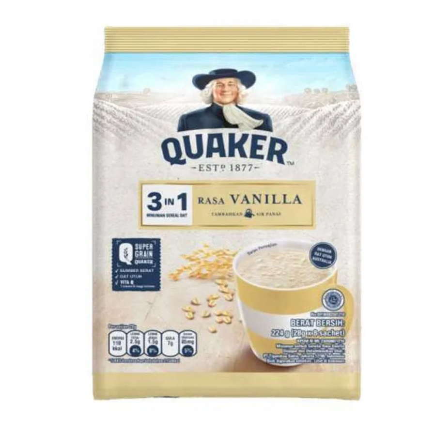 

Quaker 3in1 Vanilla [224 g - 28 gr x 8 Sachet]