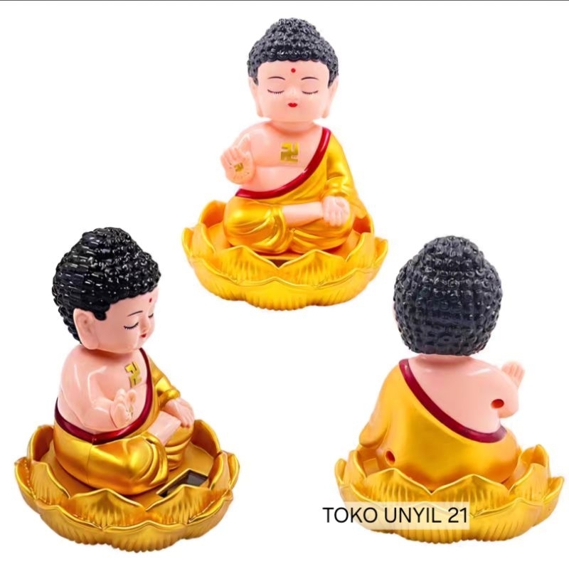 Pajangan Biksu Budha Sakyamuni /  Hiasan Patung Sakyamuni Yellow / Budha Gautama / Pajangan Dashboar