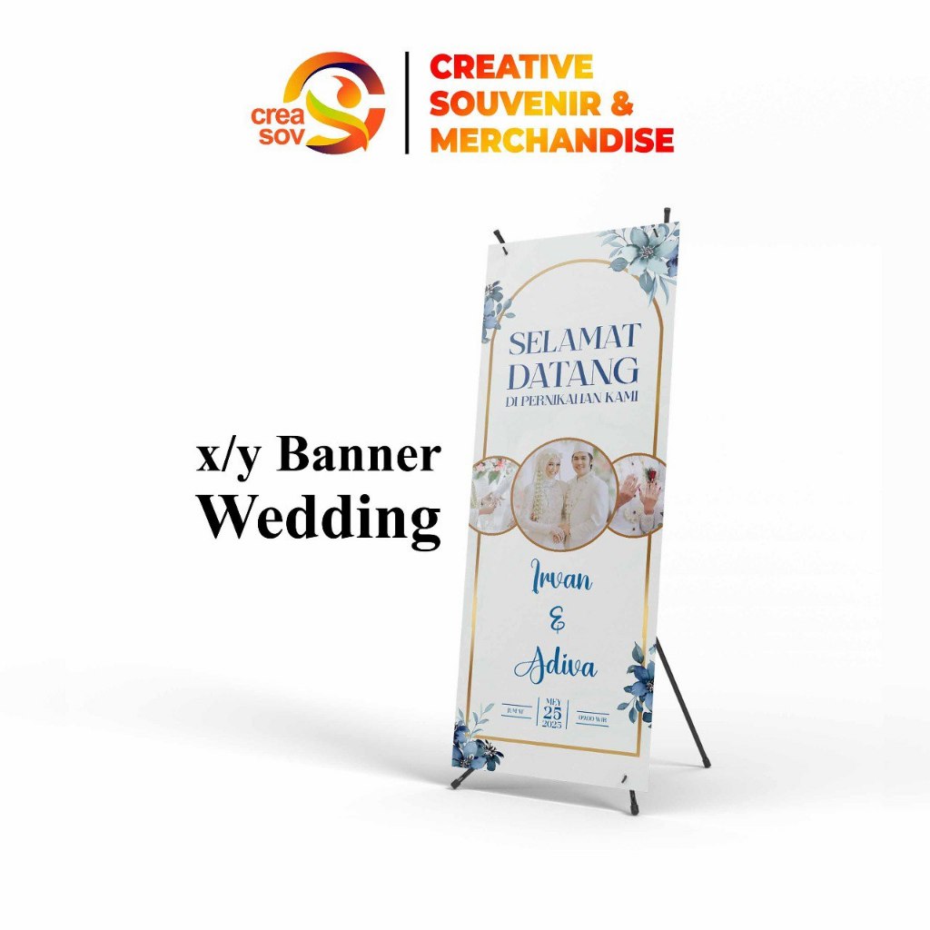 Creasov, Cetak Banner Wedding / Banner Wedding Pernikahan / Banner Pernikahan 160 x 60 cm