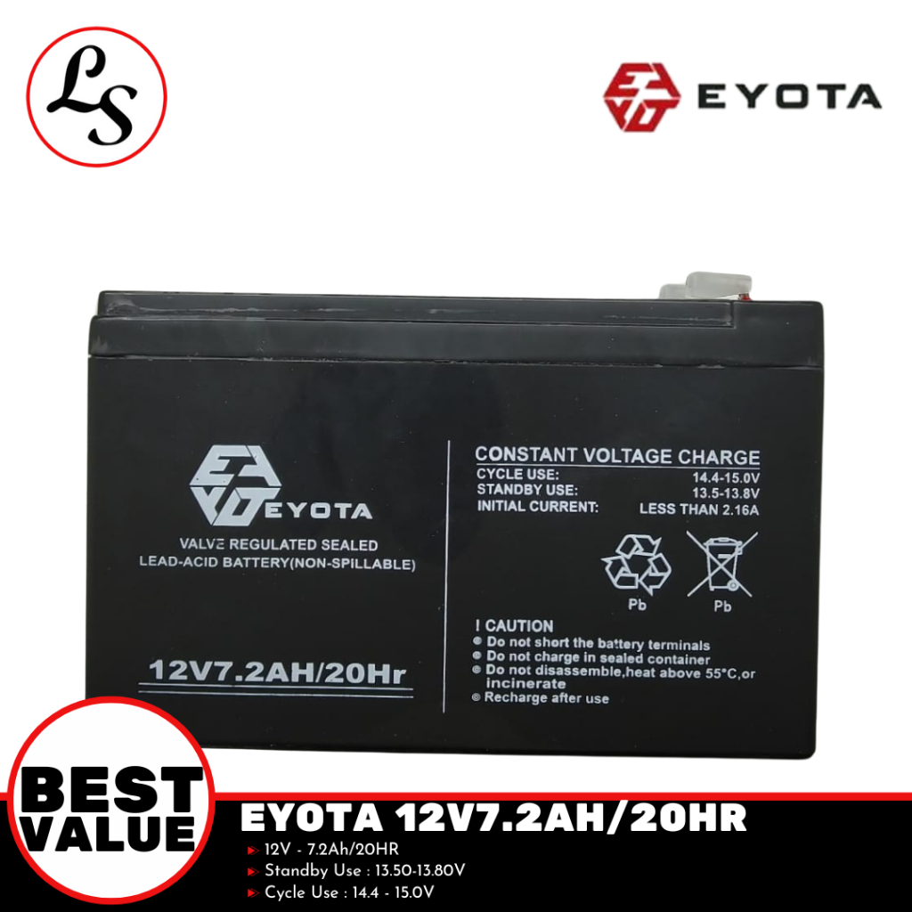 EYOTA BATERAI UPS 12V 7.2ah / Battery UPS 12V 7.2ah 20 Hr