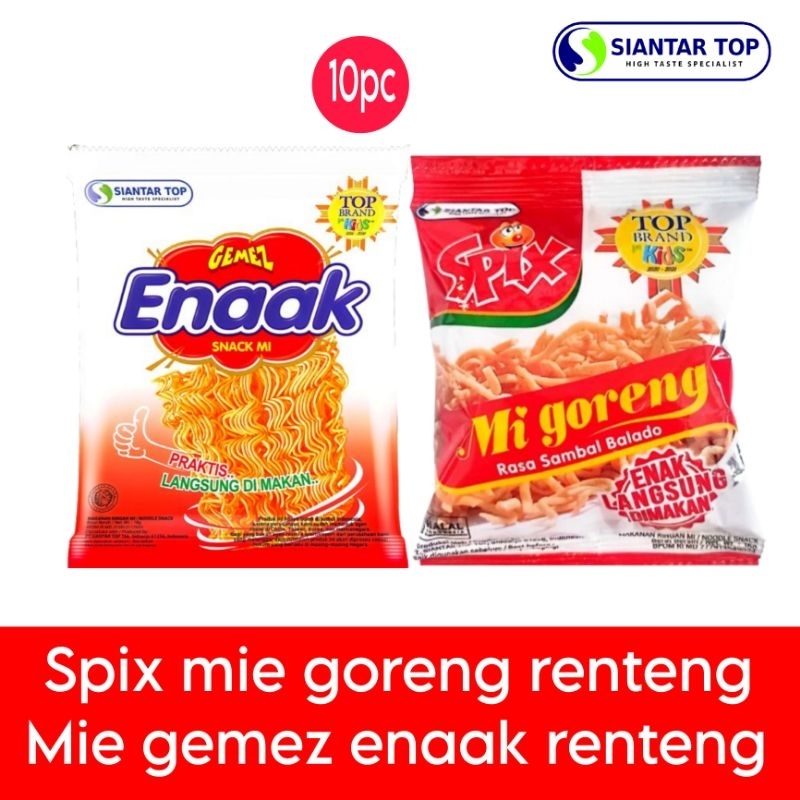 

Spix mie goreng Gemez Enaak Renceng isi 10 bj/renteng