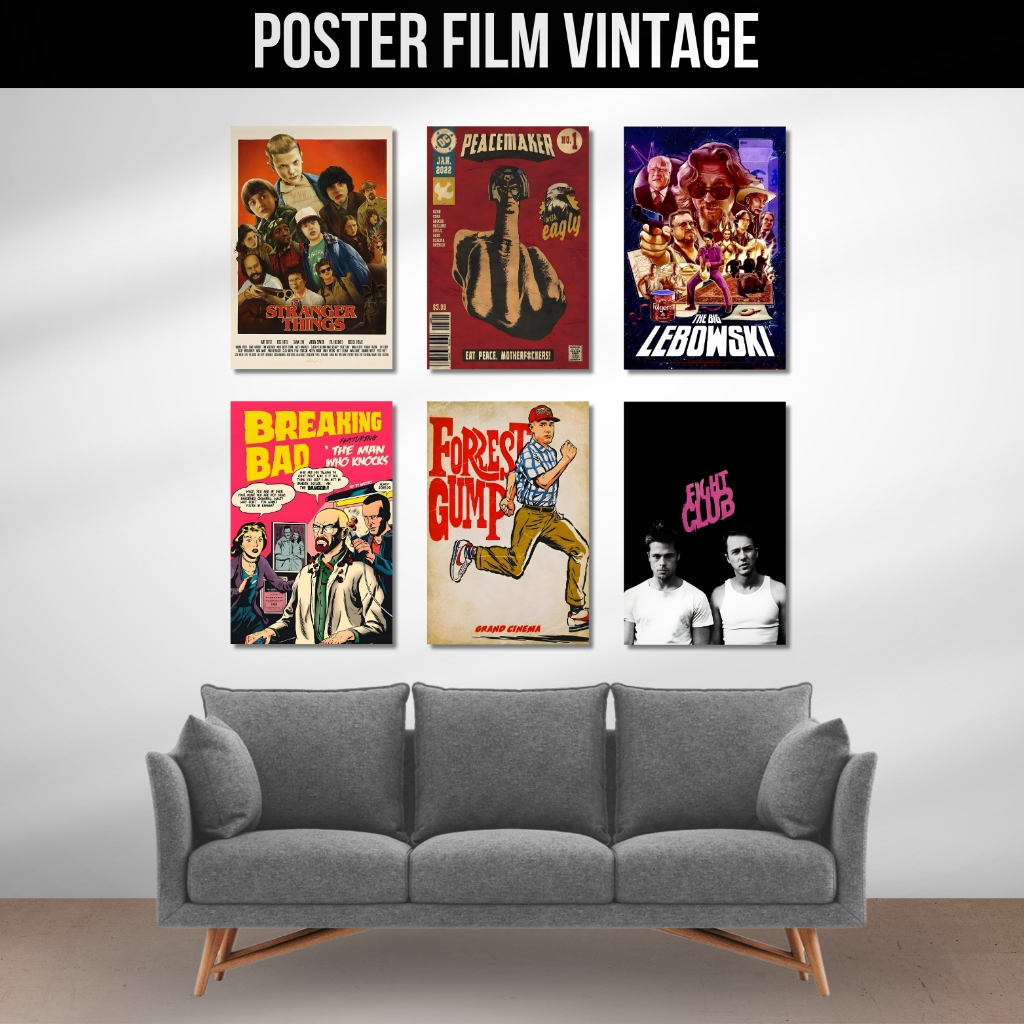 Poster Hiasan Dinding Kayu Aesthetic FIlm Vintage Jadul Holywood