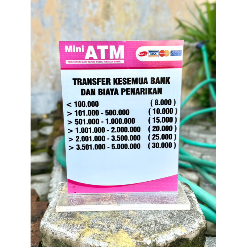 AKRILIK MEJA BISA CUSTOM BIAYA ADMIN AGEN BANK BRI BRILINK UKURAN 15x20