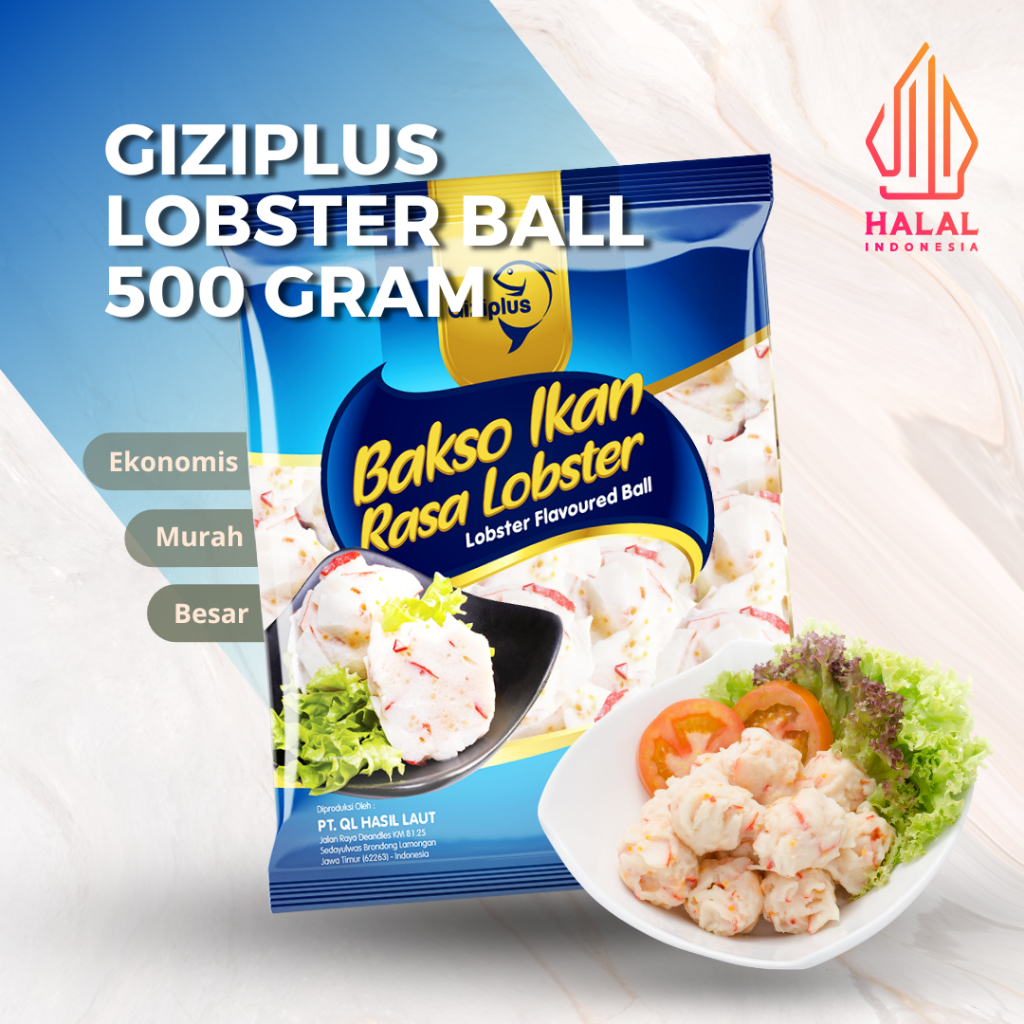 

[GROSIR] GIZIPLUS LOBSTER FLAVOURED BALL BAKSO IKAN RASA LOBSTER 500 GRAM