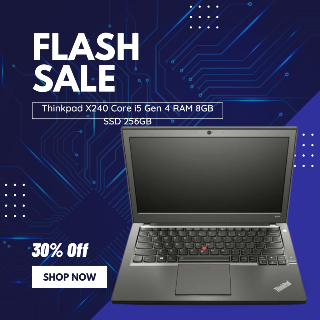 Laptop Lenovo Thinkpad X240 Core i5 Gen 4 RAM 8GB SSD 256GB Second Bergaransi