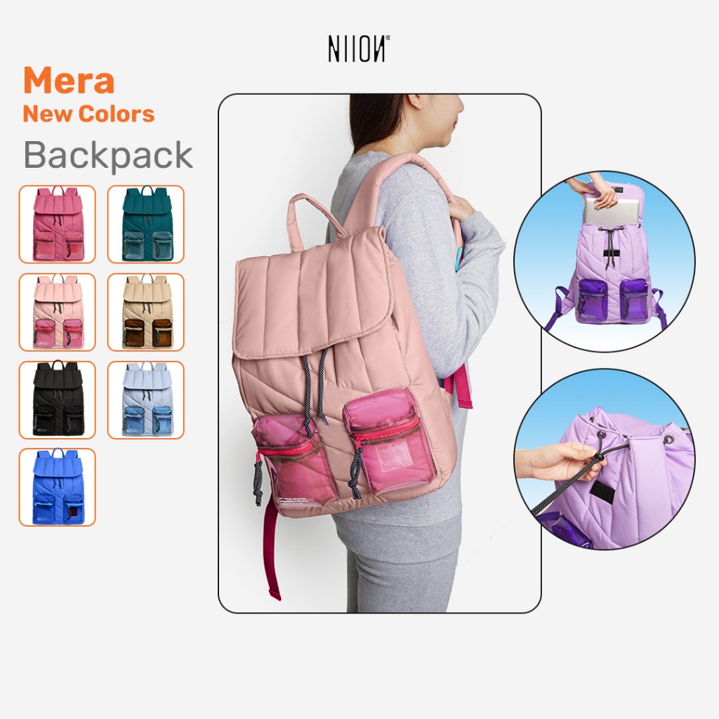 Tas Ransel Laptop 15inch Pria Wanita Niion Mera New Color