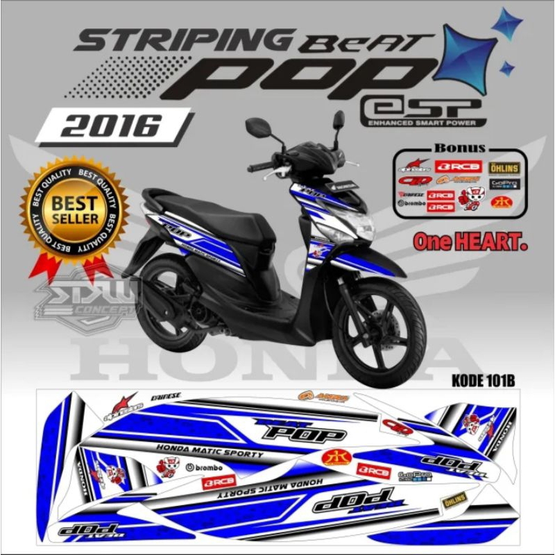 striping motor beat pop variasi lis motor beat pop
