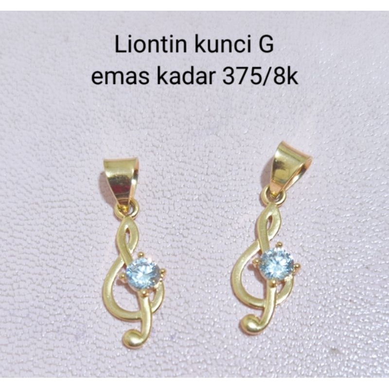 Liontin emas Kunci G kadar 375/8k (0.49gram)