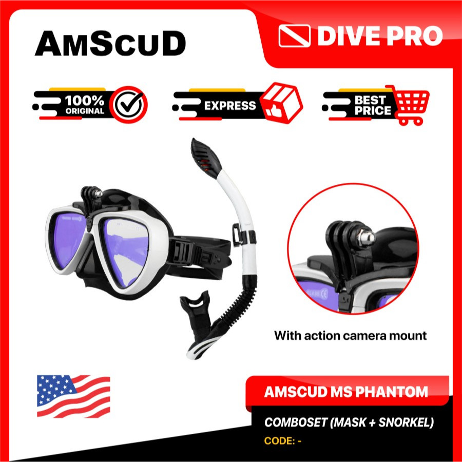 COMBOSET AMSCUD PHANTOM ( MASK + SNORKEL AMSCUD PHANTOM )