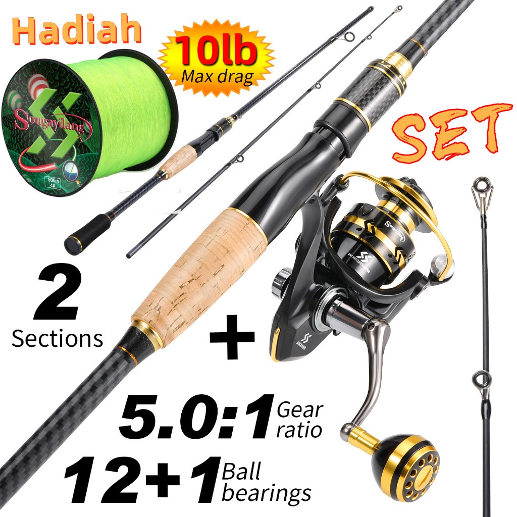 SOUGAYILANG PANCINGAN SET LENGKAP 1.8M / 2BAGIAN JORAN PANCING 1 SET REEL PANCING ALAT PANCING REEL