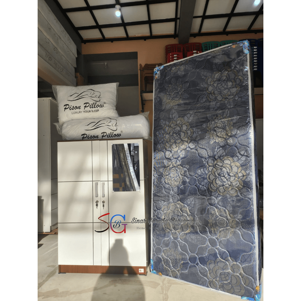 [ PAKET KAMAR ANAK KOS ] PAKET KAMAR SET HEMAT ANAK KOS KASUR BUSA BERGARANSI 3 TAHUN + LEMARI MINIM