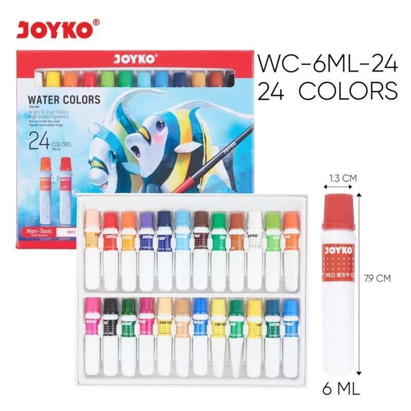 

Water Color / Cat Air Joyko WC-6ML-24C / 24 Warna / Colors