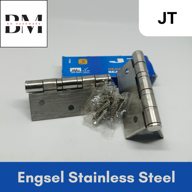 Engsel Stainless Steel JT 3” (1 Pasang) + Sekrup