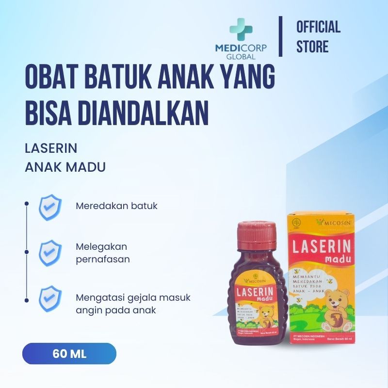 [MEDICORP] Laserin anak madu sirup obat batuk tradisional pilek flu kids 60 ml
