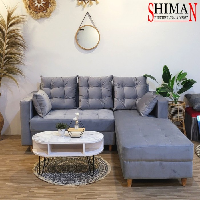 L Santai Laura | Sofa Retro | Sofa Ruang Tamu | Sofa L putus