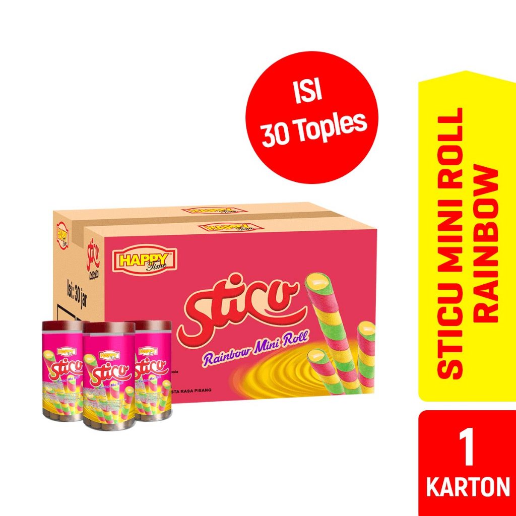 

Happy Time Astor Sticu Wafer Mini Roll Rainbow (1 Karton isi 30 Toples)