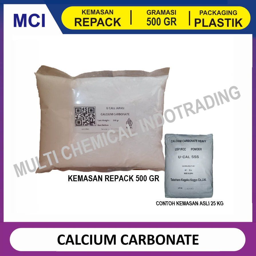 

CALCIUM CARBONATE FOOD GRADE CACO3 200 MESH - REPACK 500 GR