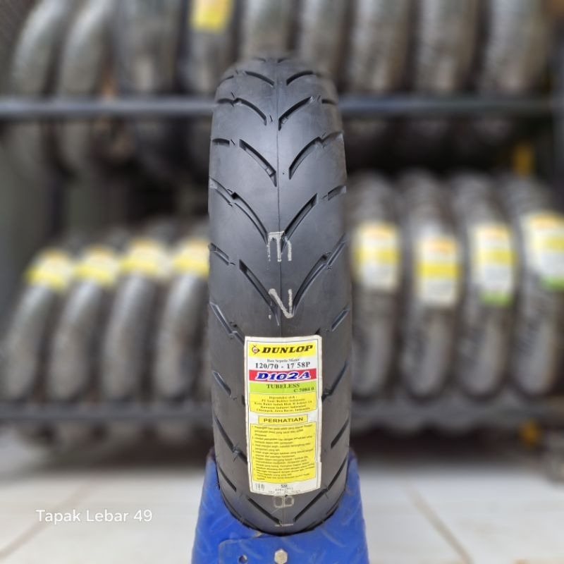 Ban DUNLOP D102A 120.70.17 Rim 17 Rear Tubeless Ban Harian Motor Vixion Supra GTR150 Verza Ninja150 