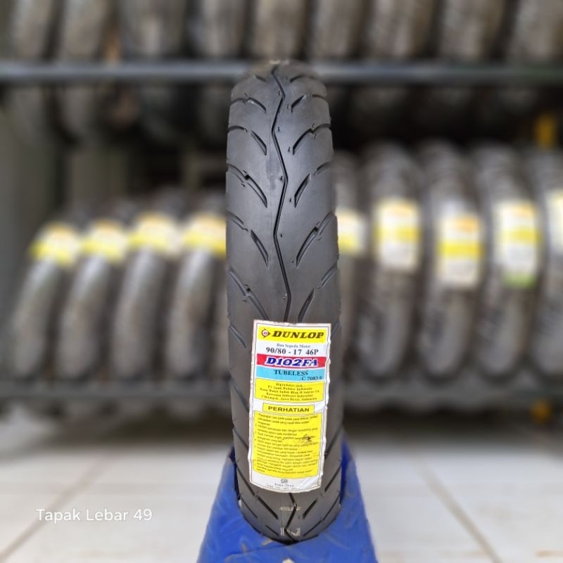 Ban DUNLOP D102A F 90.80.17 Ring 17 Tubeless Ban Harian Motor Vixion Megapro Verza Jupiter MX King d