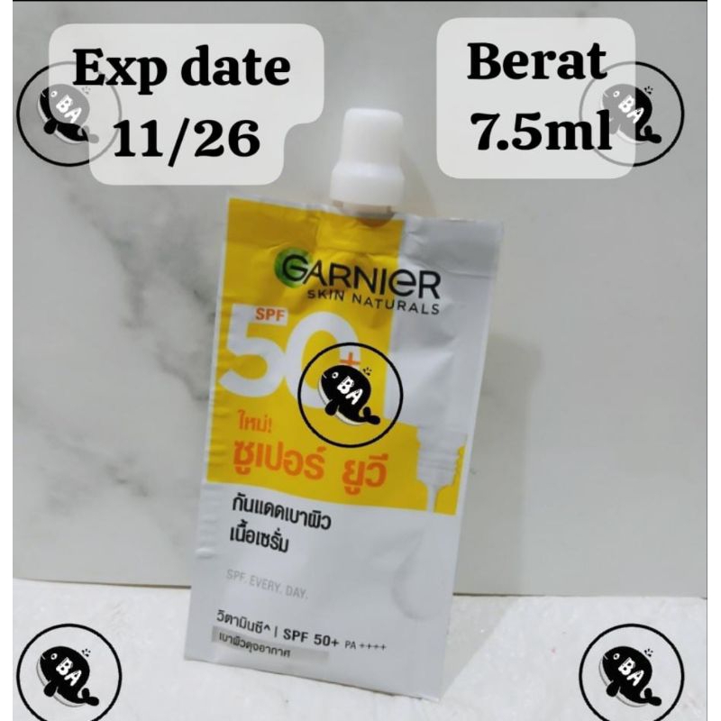 GARNIER SERUM SUNSCREEN SPF 50+PA++++ VITAMIN C 7,5ML