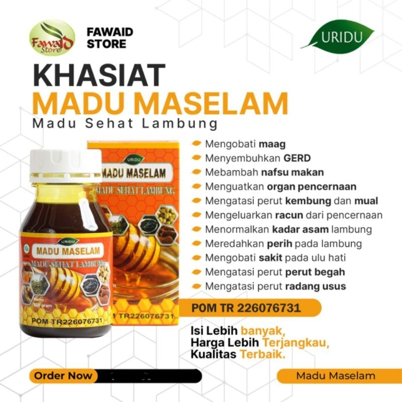 

Madu Orange MASELAM Sehat Lambung Obat Maag Uridu