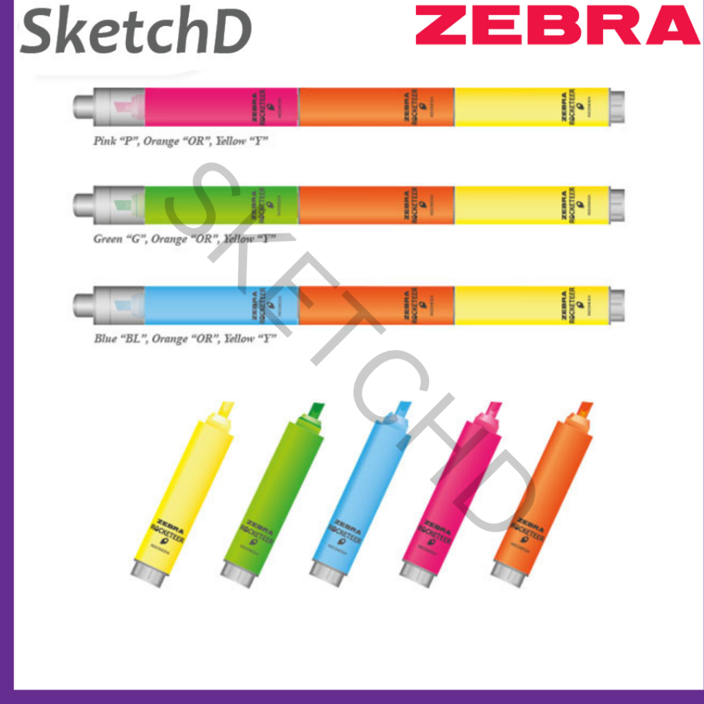 

Penanda Warna kombinasi Zebra Highlighter Rocketeer multi color POY BOY GOY