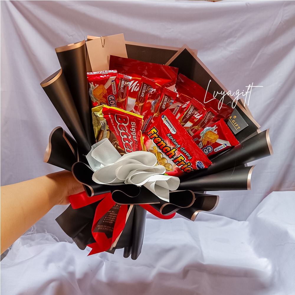 

LVYA.GIFT 4321.65 BUKET SNACK TEMA SERBA MERAH PREMIUM
