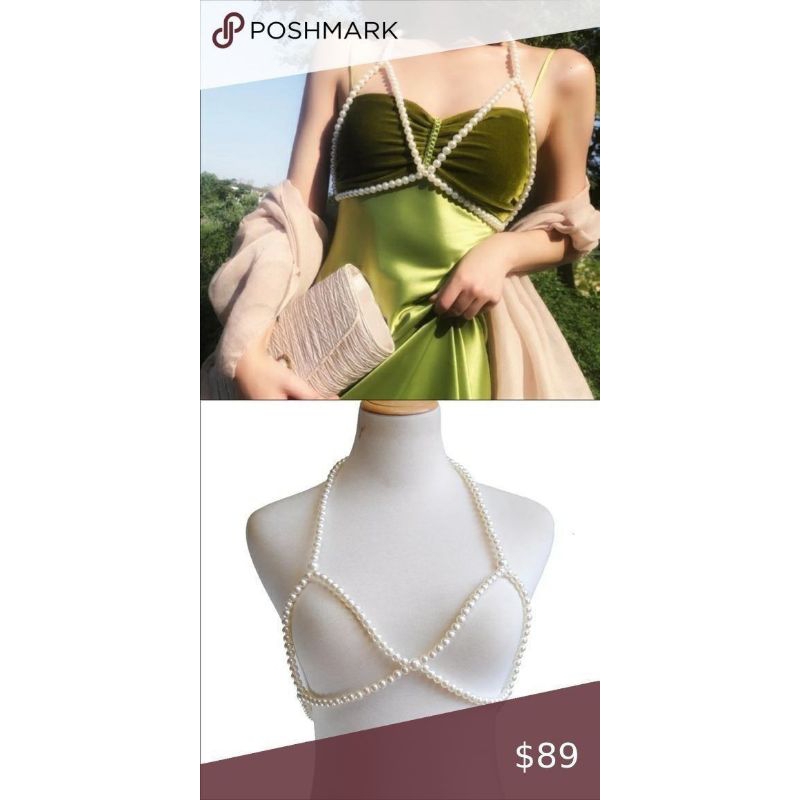 BUTIK FLA (PUSPA) Body pearl Body chain accessories aksesoris mutiara belt pearl beads rantai mute a