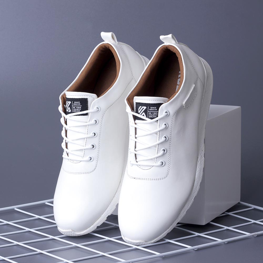 Sepatu Putih Polos Pria Sneakers Casual Keren Distro Original Bandung