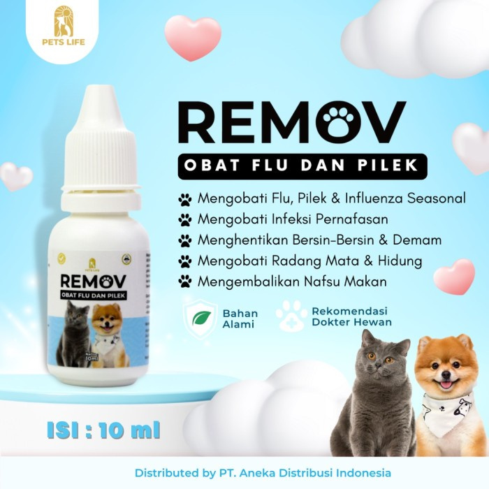 REMOV obat flu kucing 10ml obat pilek kucing obat flu kucing obat kucing pilek obat kucing flu