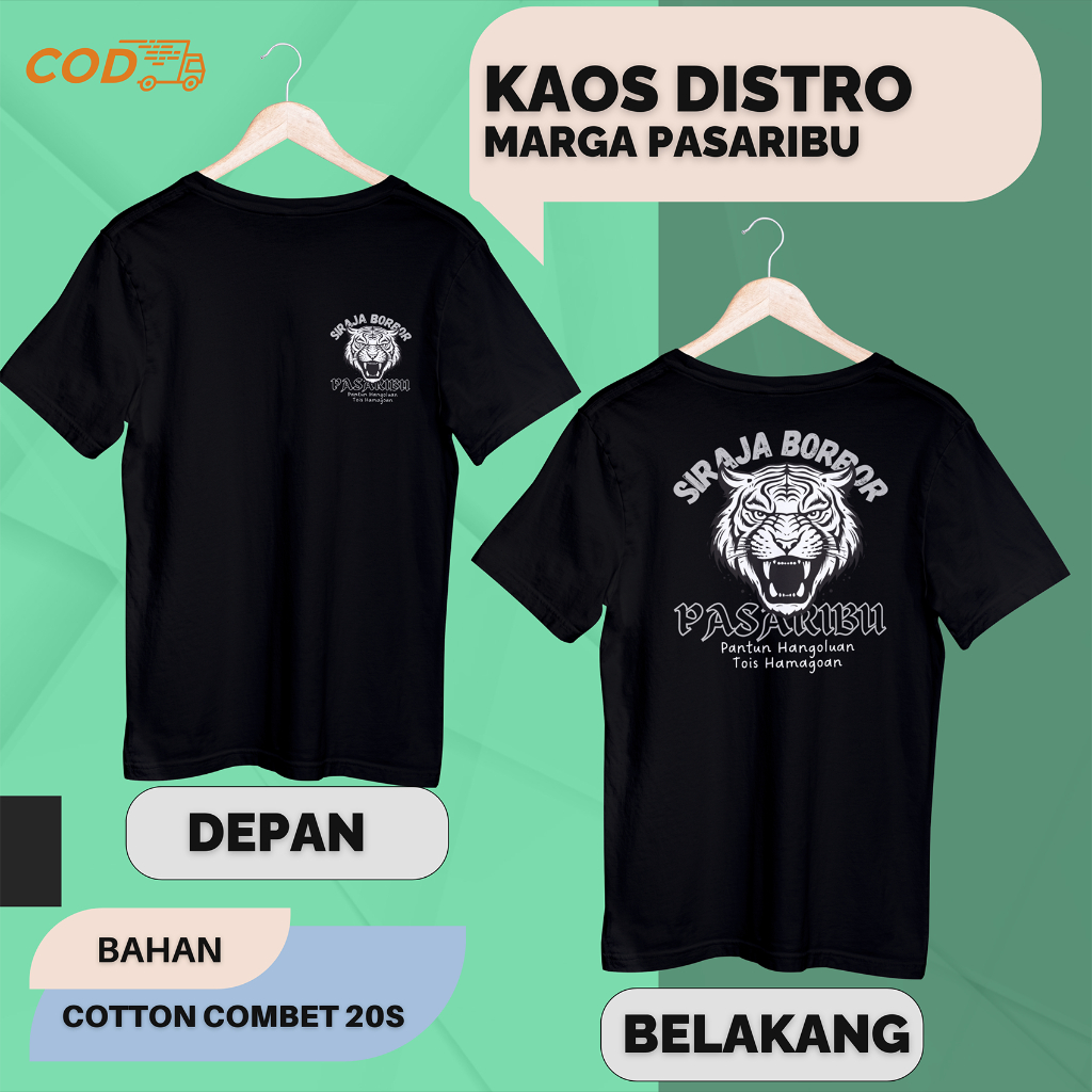 Kaos Distro batak design marga Pasaribu bahan cotton Katun Motif Muda Nyaman Unik Pria Wanita Keren