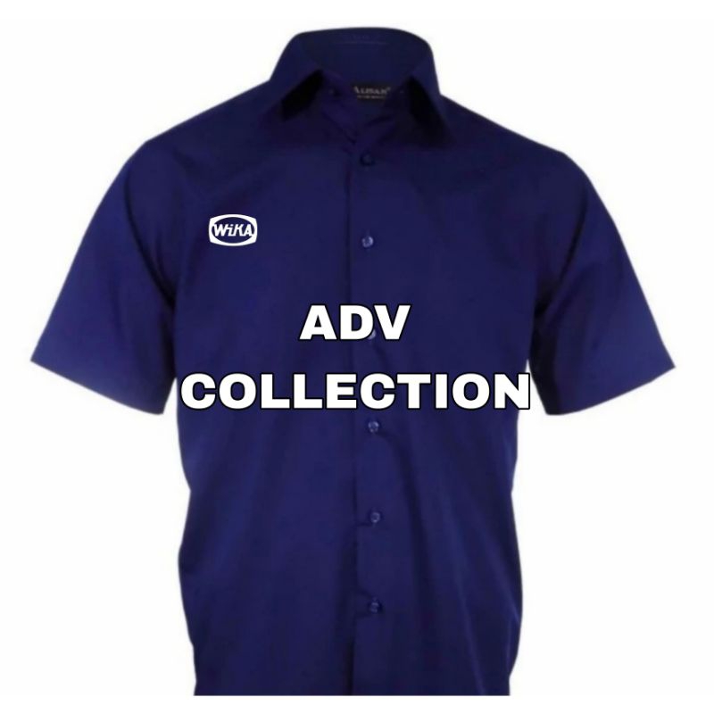 Kemeja Alisan PT WIKA Navy Lengan Pendek Pria Bordir