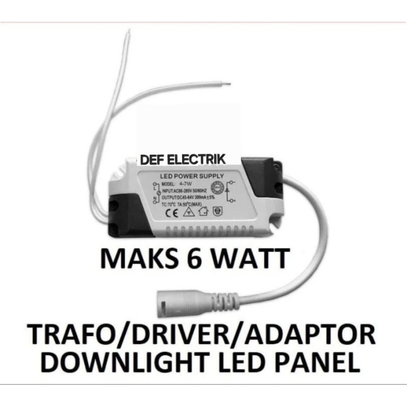 TRAFO LED PANEL DOWNLIGHT 6 WATT LED DRIVER LAMPU DOWNLIGHT 6W