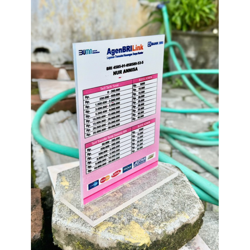 

BISA CUSTOM TARIF ADMIN AGEN BANK SEMUA BANK AKRILIK MEJA UKURAN 15x20 TEBAL