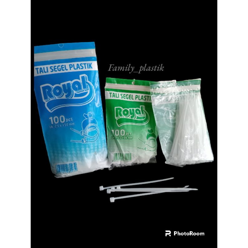 

tali segel plastik royal 2,5×100mm/2,5×150mm tali pengikat kantong makanan