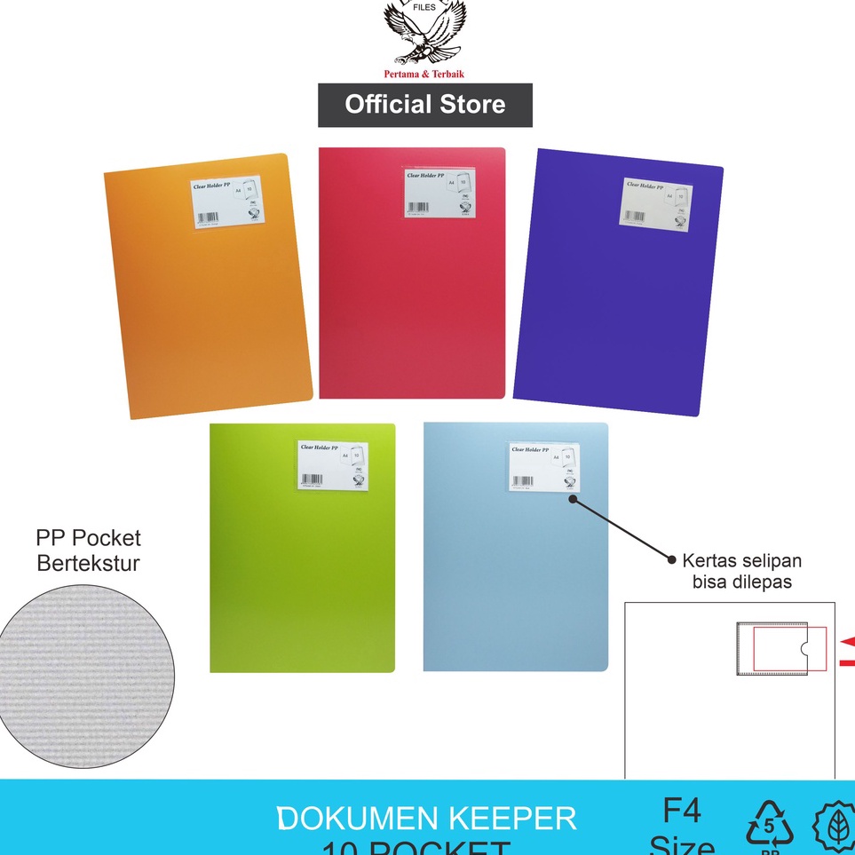 

Hadir Hebat Dokumen Keeper 1 Pocket EAGLE F4 Clear Holder Document Keeper Display Book