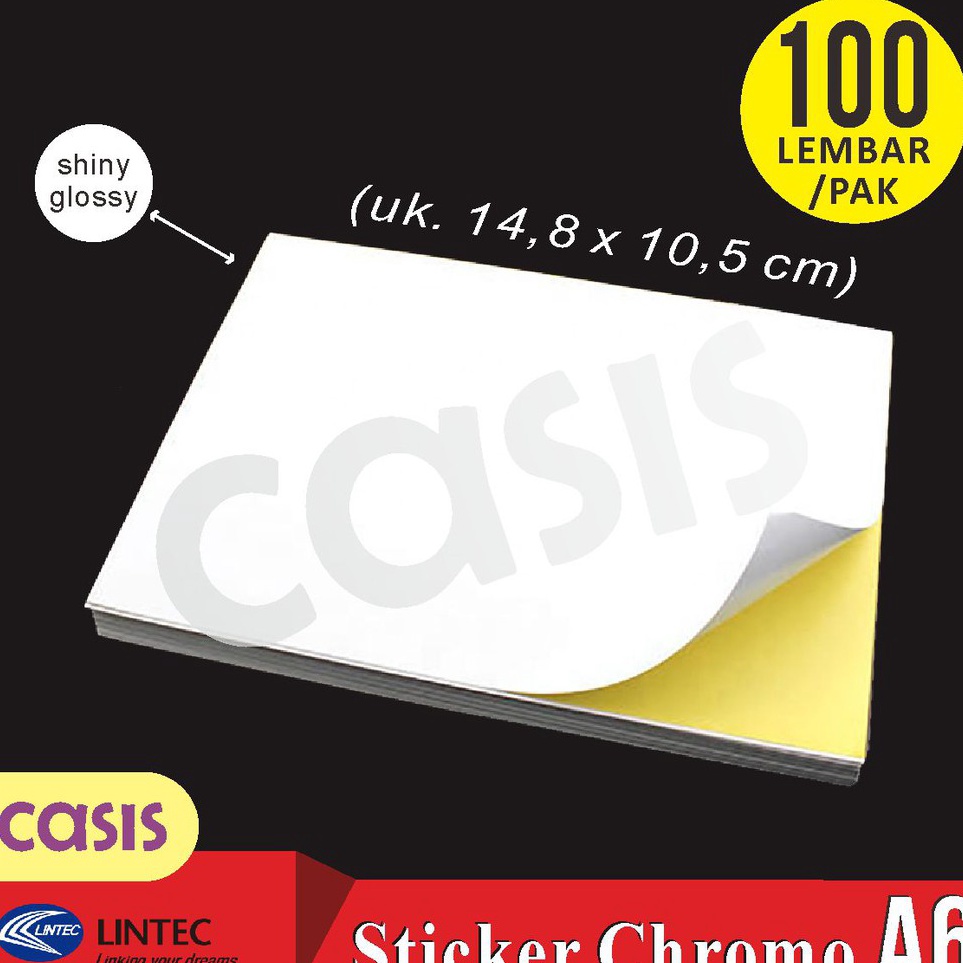 

Kejutan Hari Ini stiker chromo glossy A6 isi 1 lbr lintec CASIS
