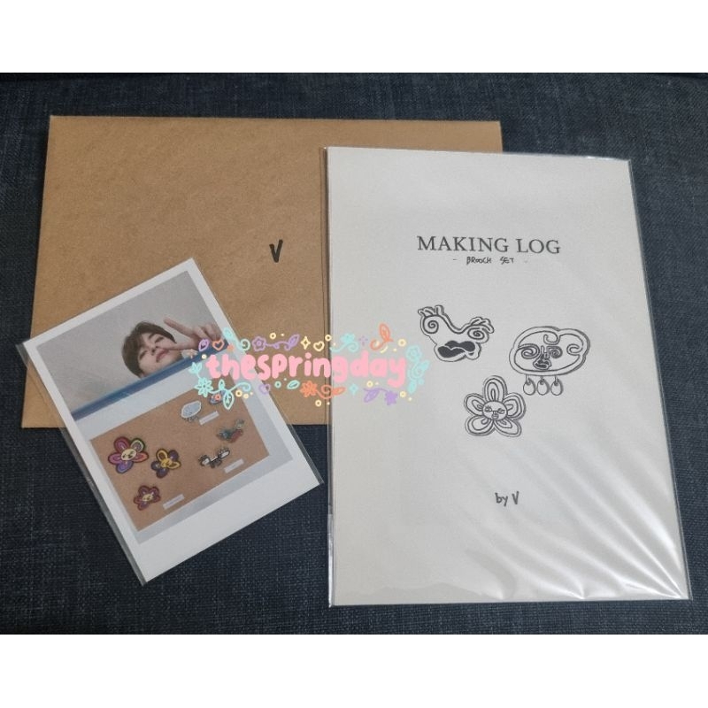 Polaroid & Making Log Bros/Brooch BTS V Taehyung Merch by Artist