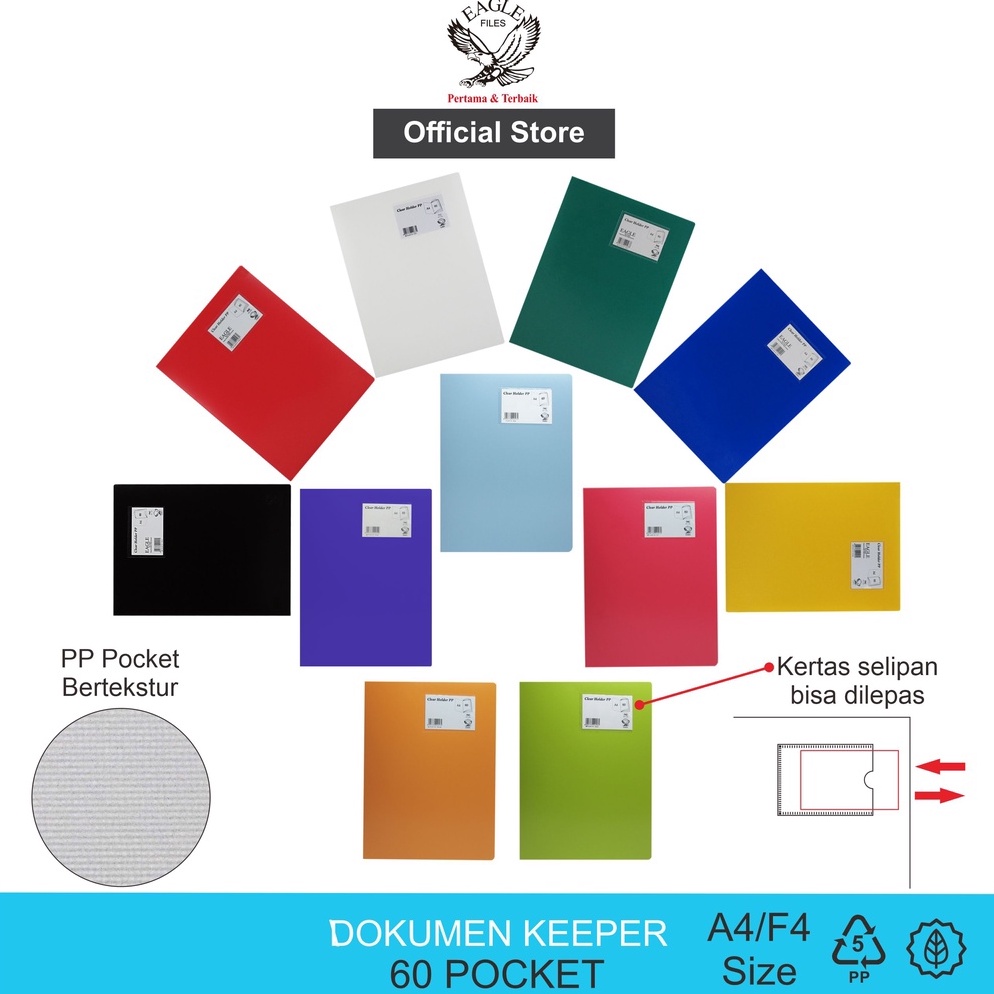 

KODE Q28J Dokumen Keeper Clear Holder Document Keeper Display Book EAGLE A4 F4 6 Pocket