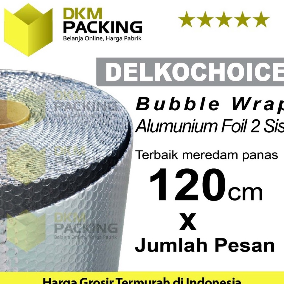 

Diskon Khusus Plastik BUBBLE ALUMUNIUM FOIL ECERAN 12cm x JUMLAH M MURAH METERAN