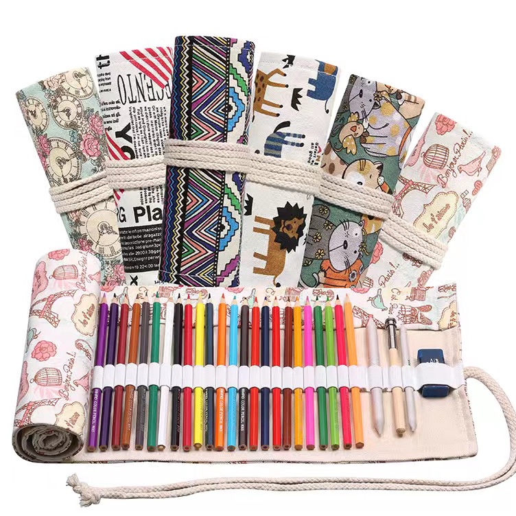 

Serbu Discount Bohemian Tas Pensil Gulung Canvas 36 Slot Ukuran 46x2cm Colour Pencil Case Slots Tas Tempat Pensil Warna Gulung Canvas