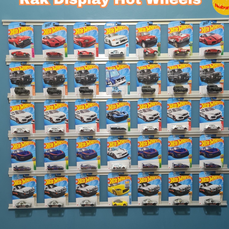 Terlaku Display Horizontal Rak Hotwheels Gantungan Bahan Aluminium Pajangan Dinding
