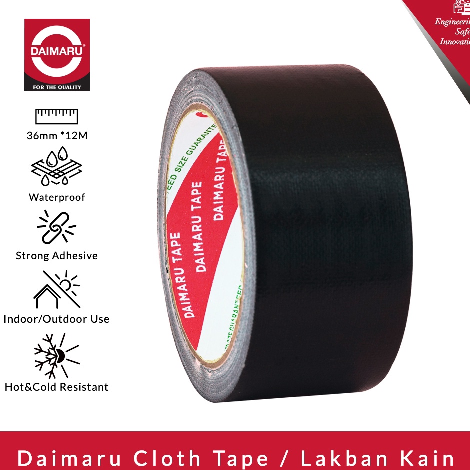 

Spesial Price Daimaru Cloth Tape Lakban Kain Warna Hitam 36 mm x 12 meter