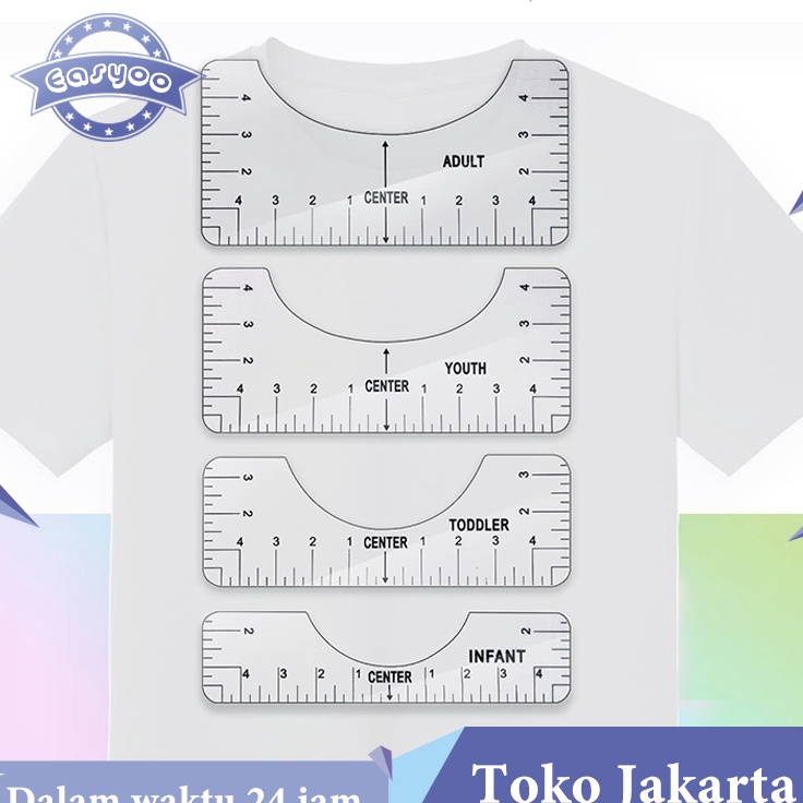 

Update Menarik Isi 4 TShirt Ruler Guide Alat Penggaris Penjajajaran Kaos Untuk Desain Tengah