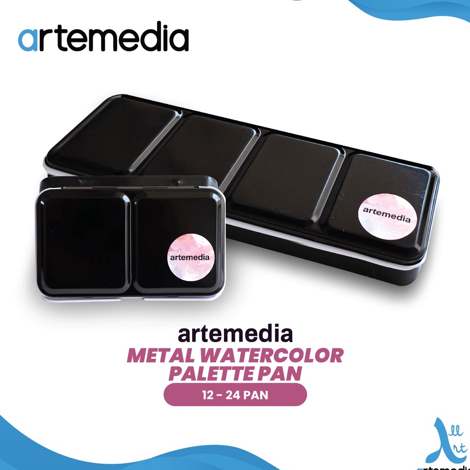 

Pasti Berkualitas Artemedia Empty Metal Tin Watercolor Half Pan Case