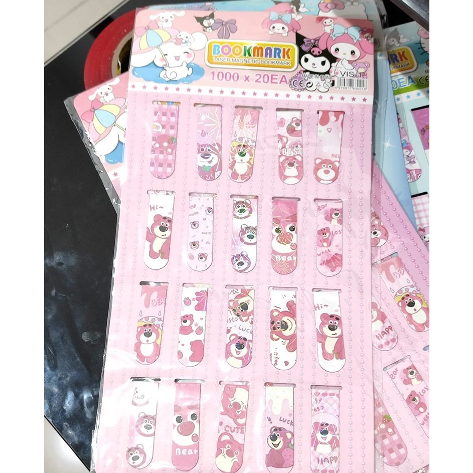 

Terkini Bookmark magnet motif sanrio 1 papan isi 2pcs pembatas buku