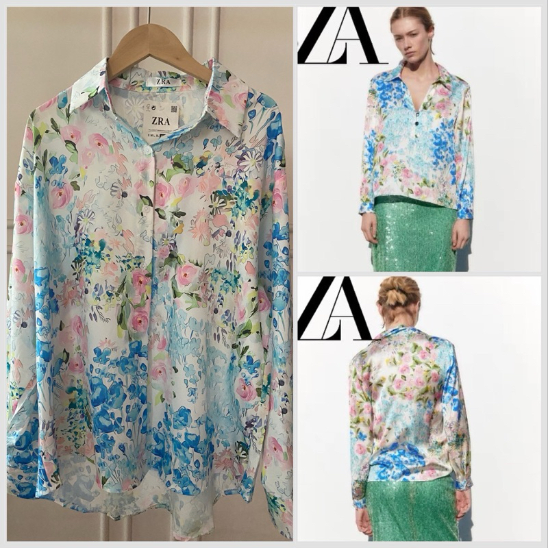 KEMEJA WANITA SILK FLOW BLUE,LD 116-120
