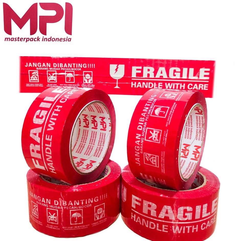 

Model Favorit Lakban Fragile Merah Handle With Care 1 METER Jangan Dibanting MPI